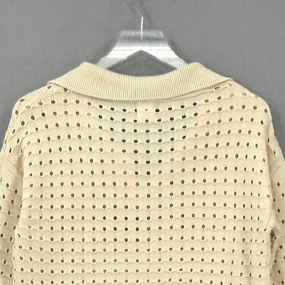 JOIE Open Knit Polo Collar Sweater Womens XS Cream Long Sleeve Knit NEW - Picture 6 of 11